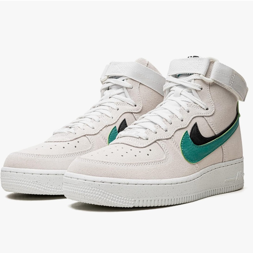 NIKE Women's Flat,Sneaker, White Neptune Air Force 1, 8